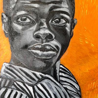 Boy and orange